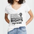 Stars Stripes Reproductive Rights Racerback Feminist Pro Choice My Body My Choice Women's Jersey Short Sleeve Deep V-Neck Tshirt