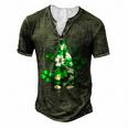 Love Gnomes Irish Shamrock St Patricks Day Four Leaf Clover Men's Henley Button-Down 3D Print T-shirt Dark Grey