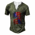 4Th Of July Usa Flag American Patriotic Statue Of Liberty Men's Henley T-Shirt Green