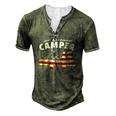 American Camper US Flag Patriotic Camping Men's Henley T-Shirt Green