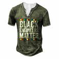 Black Engineers Matter Black Pride Men's Henley T-Shirt Green