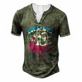 Burnouts Or Bows Gender Reveal Baby Party Announce Uncle Men's Henley T-Shirt Green