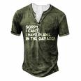 I Cant I Have Plans In The Garage Car Motorcycle Mechanic V2 Men's Henley T-Shirt Green