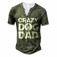 Crazy Dog Dad V2 Men's Henley T-Shirt Green