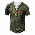 Gifts Peace Love Hispanic Heritage Month Decoration Country  Men's Henley Button-Down 3D Print T-shirt Green