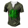 Happy Clover St Patricks Day Irish Shamrock St Pattys Day  Men's Henley Button-Down 3D Print T-shirt Green