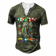 Happy Hispanic Heritage Month Latino Countries Flags  Men's Henley Button-Down 3D Print T-shirt Green