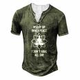 Hurry Up Inner Peace I Don&8217T Have All Day Meditation Men's Henley T-Shirt Green