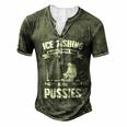Ice Fishing V2 Men's Henley T-Shirt Green