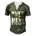 Mans Best Friend V2 Men's Henley T-Shirt Green