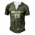 Mens Promoted To Daddy 2023 Soon To Be Daddy 2023 First Time Dad  Men's Henley Button-Down 3D Print T-shirt Green