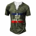 Nice Pray For Chicago Chicao Shooting Men's Henley T-Shirt Green