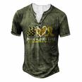 Peace Love Cure Childhood Cancer Awareness Leopart Heart  V6 Men's Henley Button-Down 3D Print T-shirt Green