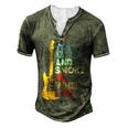 Roll Me Up And Smoke Me When I Die Guitar  Men's Henley Button-Down 3D Print T-shirt Green