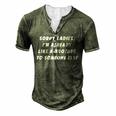 Sorry Ladies V2 Men's Henley T-Shirt Green