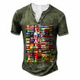 Traveling International Countries Flags World Flags  Men's Henley Button-Down 3D Print T-shirt Green