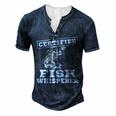 Certified Fish Whisperer V2 Men's Henley T-Shirt Navy Blue