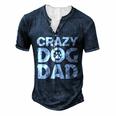 Crazy Dog Dad V2 Men's Henley T-Shirt Navy Blue