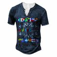 Happy Hispanic Heritage Month Latino Countries Flags  Men's Henley Button-Down 3D Print T-shirt Navy Blue
