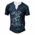 I Am A Navy Veteran Like My Father Before Me Men's Henley Button-Down 3D Print T-shirt Navy Blue