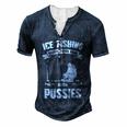 Ice Fishing V2 Men's Henley T-Shirt Navy Blue