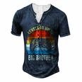 Leveling Up To Big Brother 2022 Funny Gamer Boys Kids Men  Men's Henley Button-Down 3D Print T-shirt Navy Blue