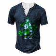 Love Gnomes Irish Shamrock St Patricks Day Four Leaf Clover  Men's Henley Button-Down 3D Print T-shirt Navy Blue