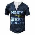Mans Best Friend V2 Men's Henley T-Shirt Navy Blue