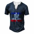 Nice Pray For Chicago Chicao Shooting Men's Henley T-Shirt Navy Blue