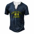Orange Beach Al Alabama Gym Style Distressed Amber Print Men's Henley T-Shirt Navy Blue