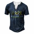 Peace Love Cure Childhood Cancer Awareness Leopart Heart  V6 Men's Henley Button-Down 3D Print T-shirt Navy Blue