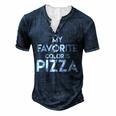 Pizza My Favorite Color Men's Henley T-Shirt Navy Blue