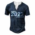 Proud Dad Of 2023 Senior - Class Of 2023 Proud Dad - White  Men's Henley Button-Down 3D Print T-shirt Navy Blue
