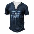 Sorry Ladies V2 Men's Henley T-Shirt Navy Blue