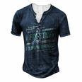 Thats What I Do I Fix Stuff And I Know Things Saying Men's Henley T-Shirt Navy Blue
