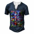 Traveling International Countries Flags World Flags  Men's Henley Button-Down 3D Print T-shirt Navy Blue