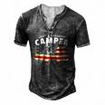 American Camper US Flag Patriotic Camping Men's Henley T-Shirt Dark Grey