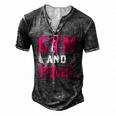 Gym And Tonic Workout Exercise Training Men's Henley T-Shirt Dark Grey
