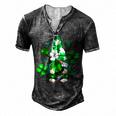 Love Gnomes Irish Shamrock St Patricks Day Four Leaf Clover  Men's Henley Button-Down 3D Print T-shirt Dark Grey