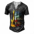 Roll Me Up And Smoke Me When I Die Guitar  Men's Henley Button-Down 3D Print T-shirt Dark Grey
