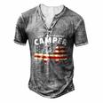 American Camper US Flag Patriotic Camping Men's Henley T-Shirt Grey