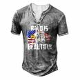 Mens Bald Is Beautiful July 4Th Eagle Patriotic American Vintage Men's Henley T-Shirt Grey