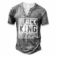 Black King The Most Important Piece In The Game African Men Men's Henley T-Shirt Grey