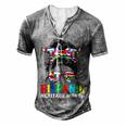 Gifts National Hispanic Heritage Month Latin Flags Messy Bun  V2 Men's Henley Button-Down 3D Print T-shirt Grey