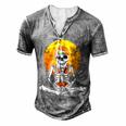 Halloween Skeleton Gamer Video Gaming Boys Men Kids Ns  Men's Henley Button-Down 3D Print T-shirt Grey