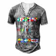 Happy Hispanic Heritage Month Latino Countries Flags  Men's Henley Button-Down 3D Print T-shirt Grey