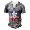 Nice Pray For Chicago Chicao Shooting Men's Henley T-Shirt Grey