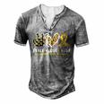 Peace Love Cure Childhood Cancer Awareness Leopart Heart  V6 Men's Henley Button-Down 3D Print T-shirt Grey