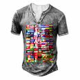 Traveling International Countries Flags World Flags  Men's Henley Button-Down 3D Print T-shirt Grey