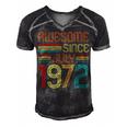 Awesome Since July 1972 Vintage 50Th Birthday 50 Years Old Men's Short Sleeve V-neck 3D Print Retro Tshirt Black